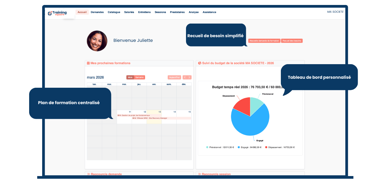 Ecran d'accueil de Juliette